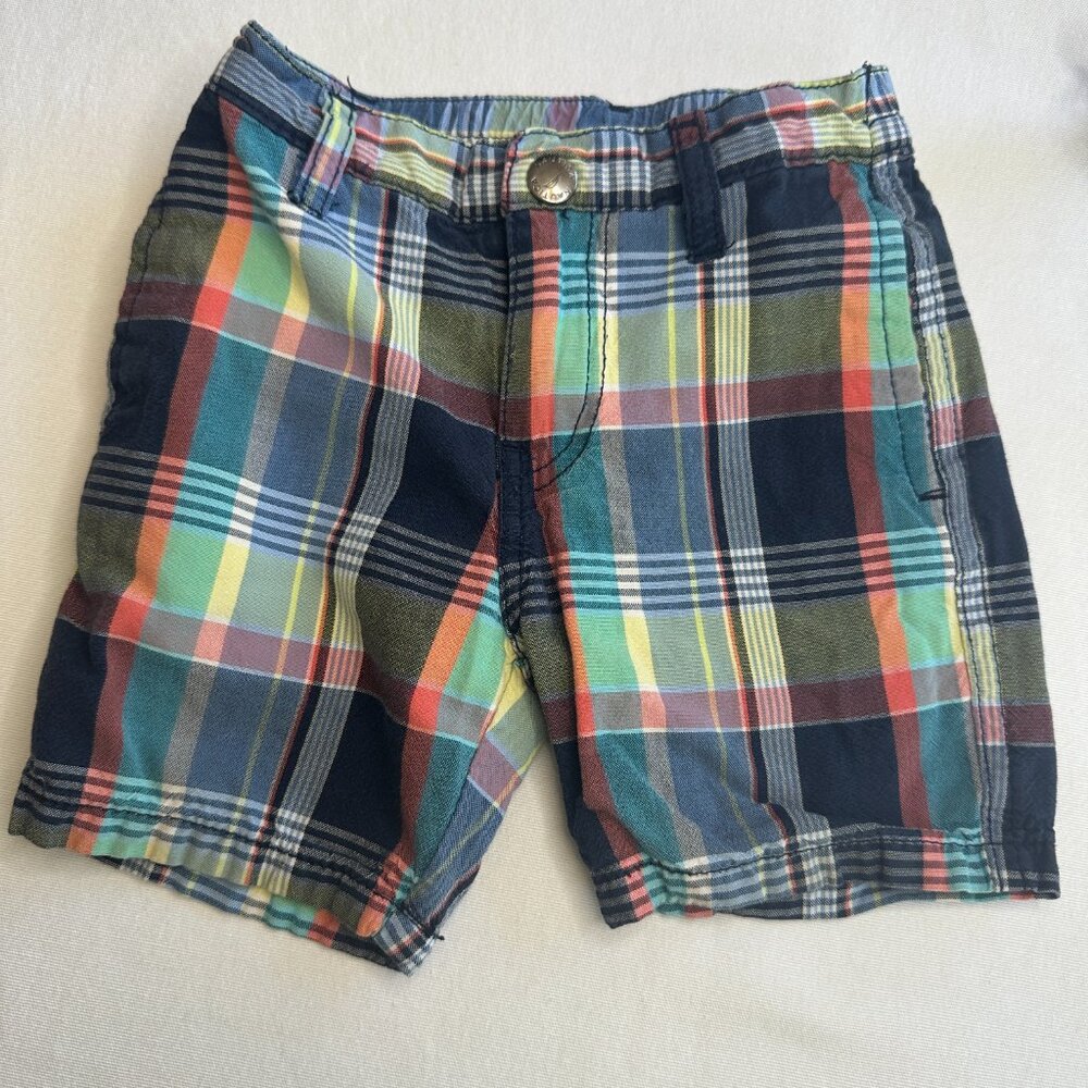 Nautica Boys Plaid Shorts 100% Cotton Size 12 Months